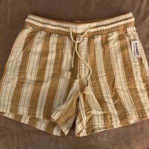 NWT Old Navy High Waist Striped Linen Shorts, size Women’s M
